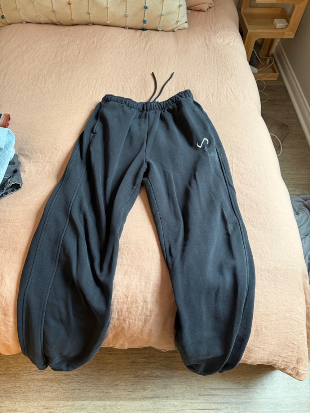 TLF Black Track Jogger Pants with Drawstring